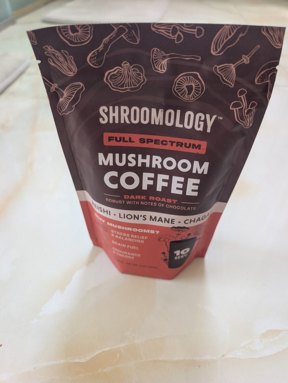 Shroomology™ Full Spectrum Mushroom Coffee Dark Roast 5 Oz Non GMO, Vegan & GF